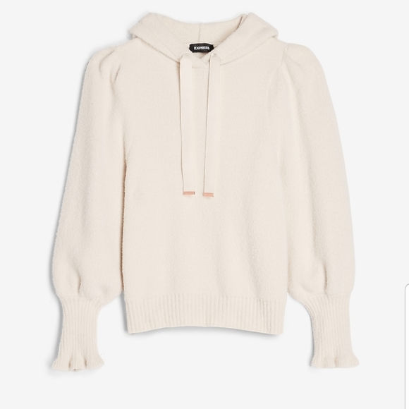 Express Puff Sleeve Hooded Sweater 